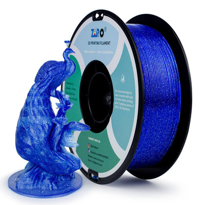 ZIRO Glitter Twinkling PLA Filament 1.75mm, Blue