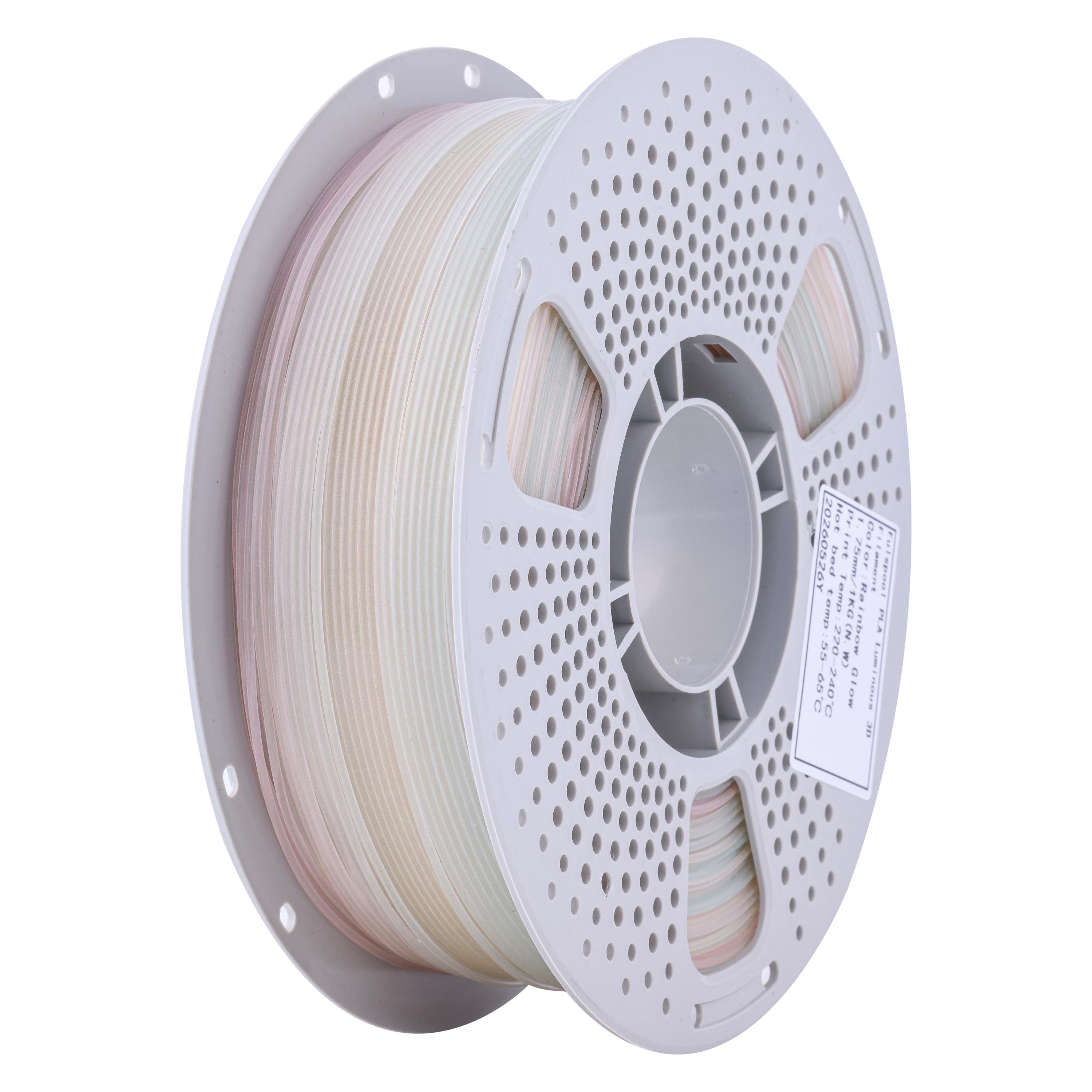Fulspool Fluorescence PLA Filament 1.75mm, Rainbow Glow