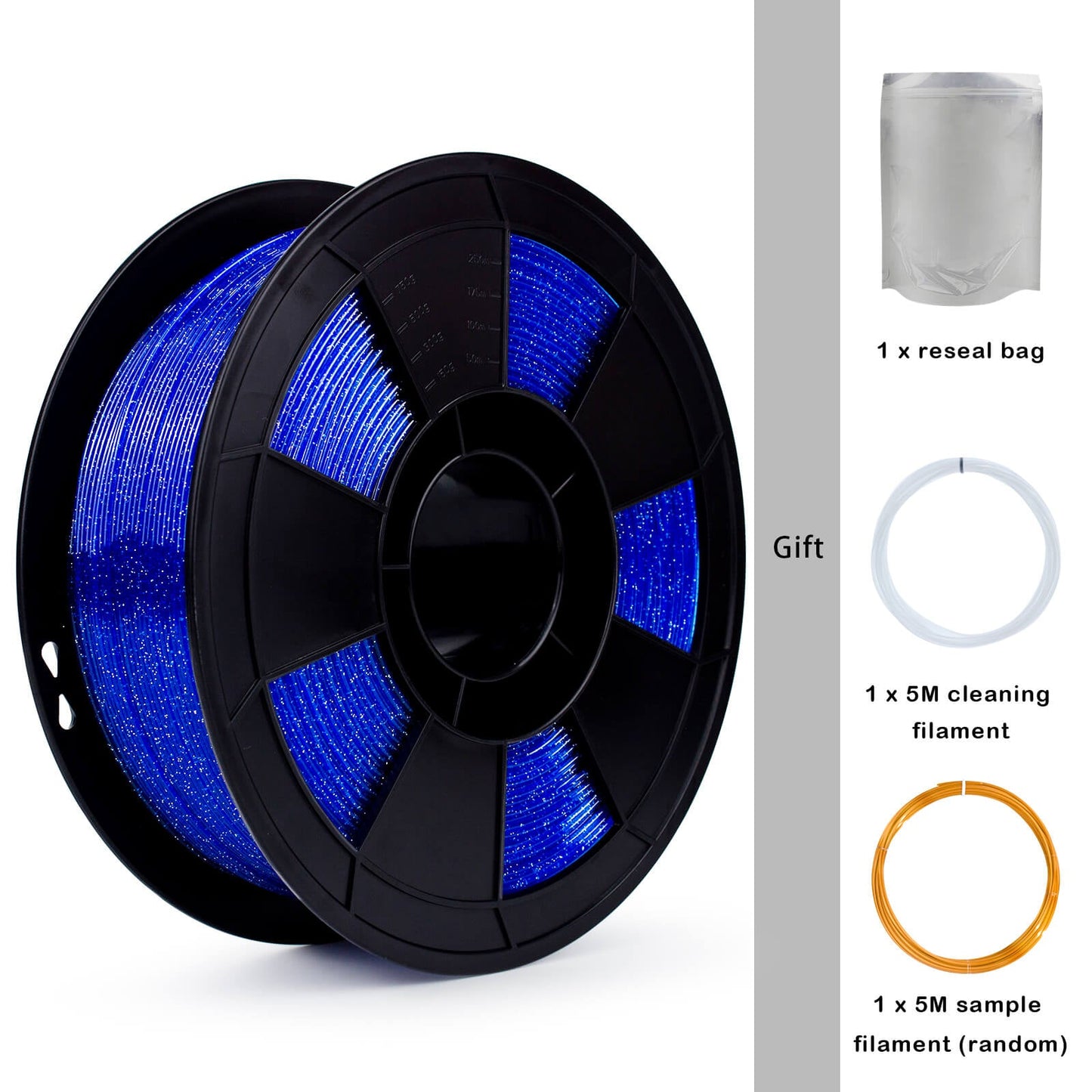 ZIRO Glitter Twinkling PLA Filament 1.75mm, Blue