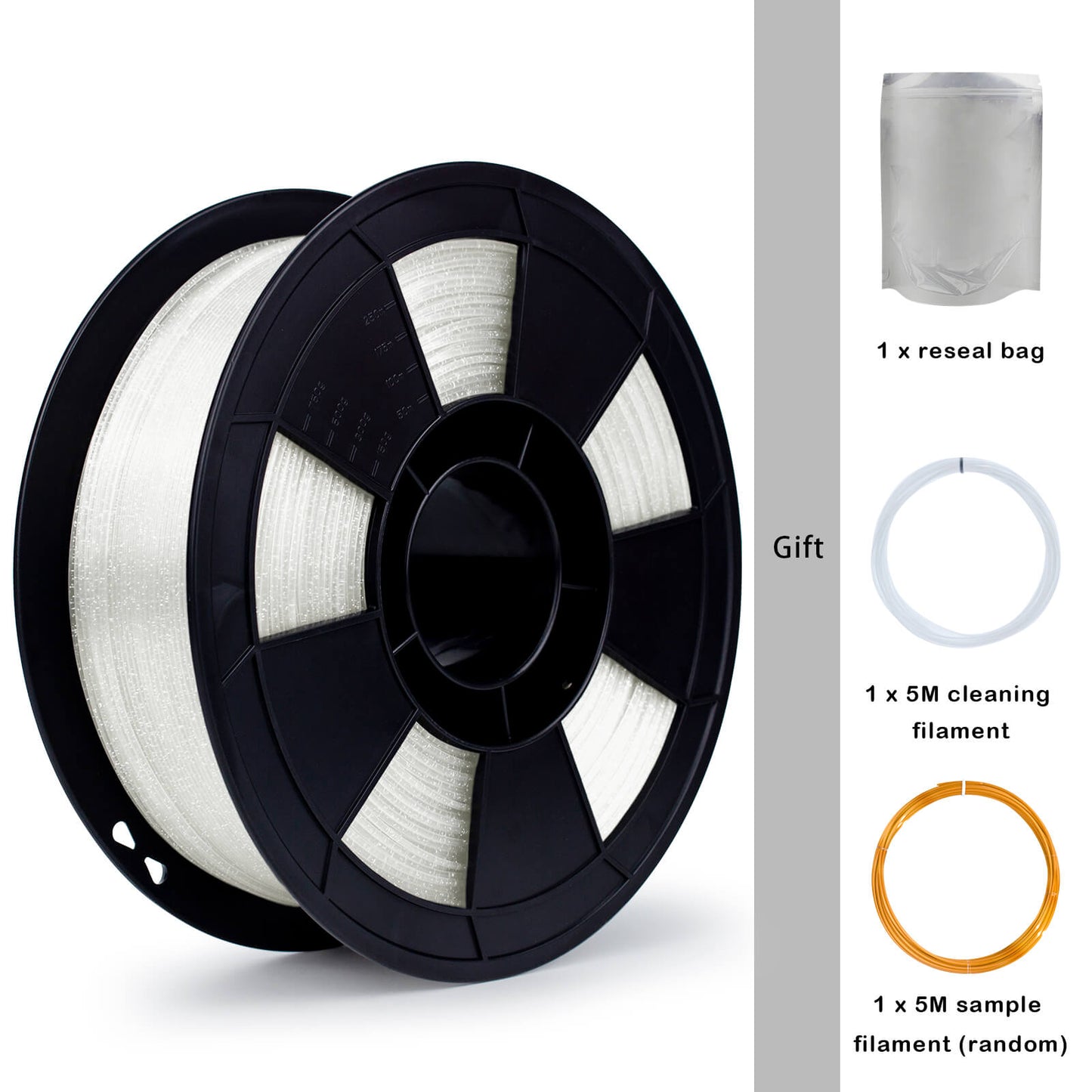 ZIRO Glitter Twinkling PLA Filament 1.75mm, Transparent
