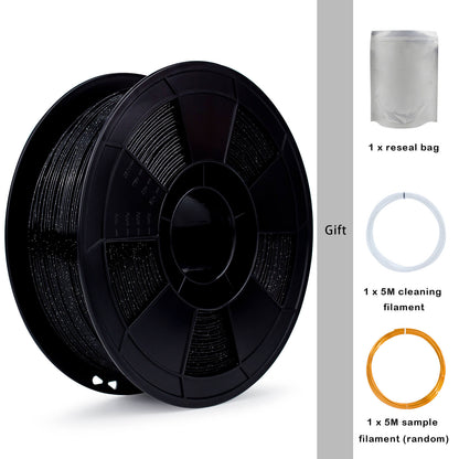ZIRO Glitter Twinkling PLA Filament 1.75mm, Black