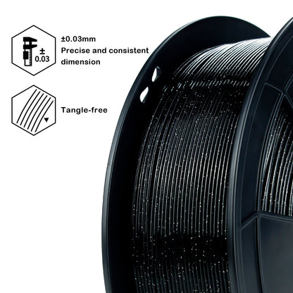 ZIRO Glitter Twinkling PLA Filament 1.75mm, Black