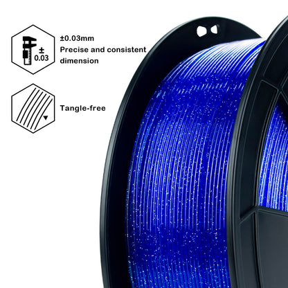 ZIRO Glitter Twinkling PLA Filament 1.75mm, Blue