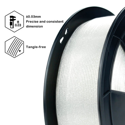 ZIRO Glitter Twinkling PLA Filament 1.75mm, Transparent