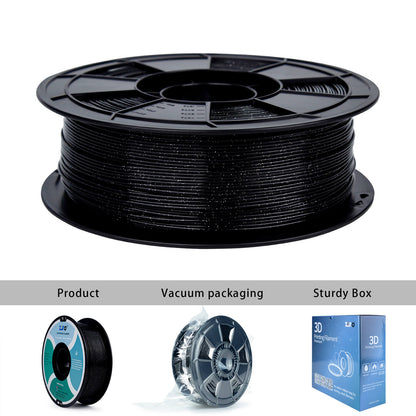ZIRO Glitter Twinkling PLA Filament 1.75mm, Black