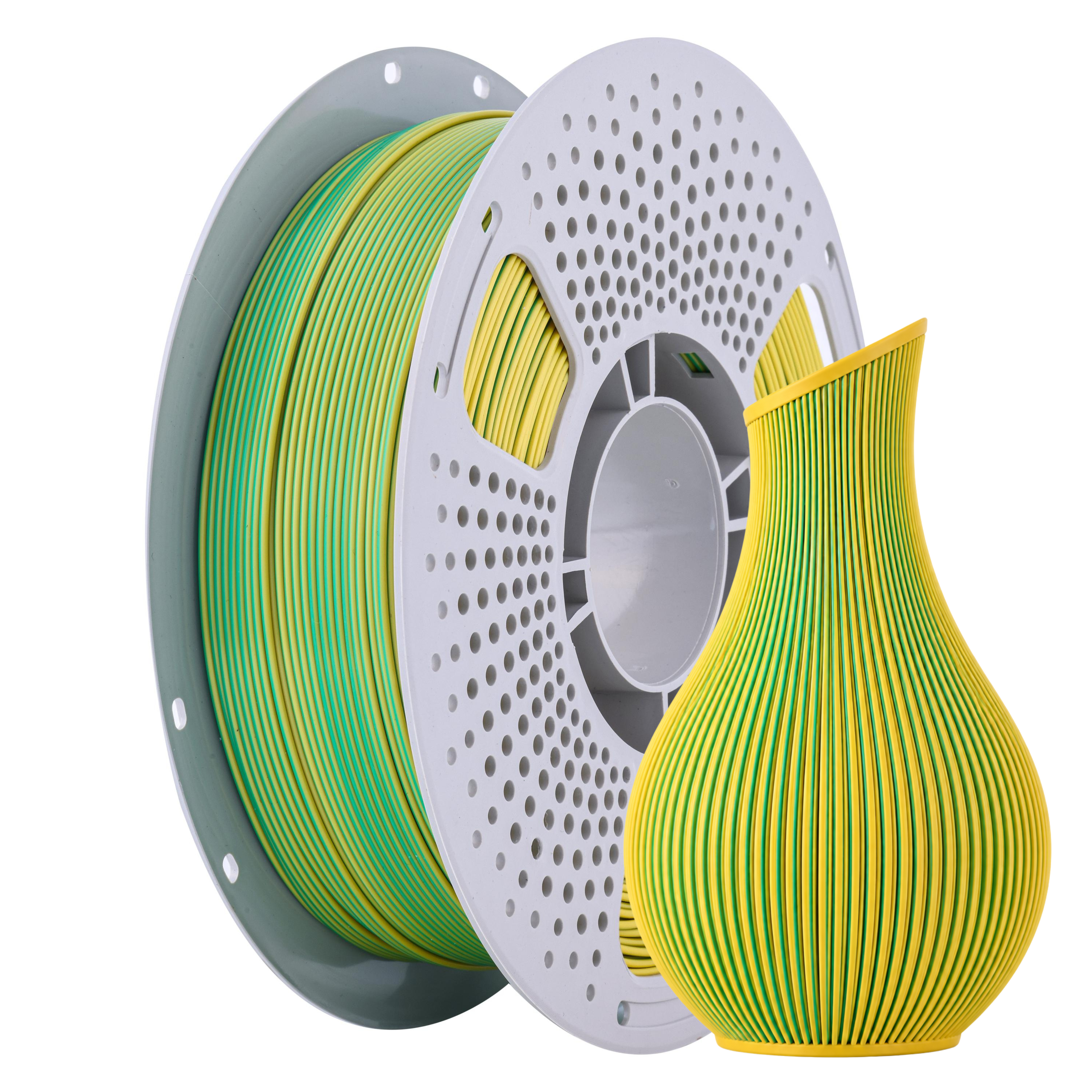 Fulspool Silk Two Tone PLA Filament 1.75mm, Golden Moss