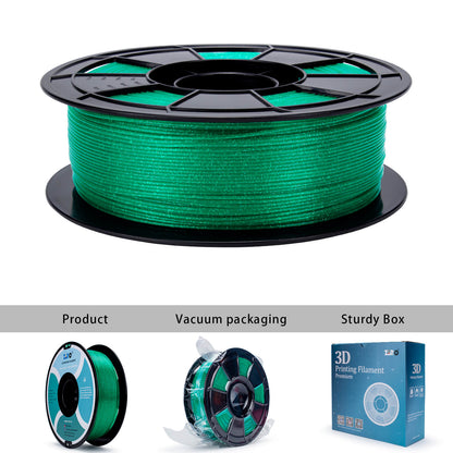ZIRO Glitter Twinkling PLA Filament 1.75mm, Green