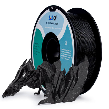 ZIRO Glitter Twinkling PLA Filament 1.75mm, Black