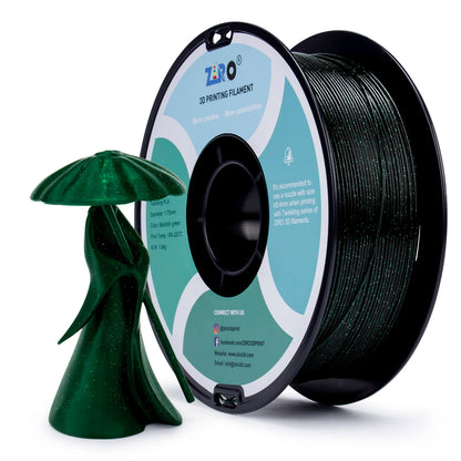 ZIRO Glitter Twinkling PLA Filament 1.75mm, Blackish Green